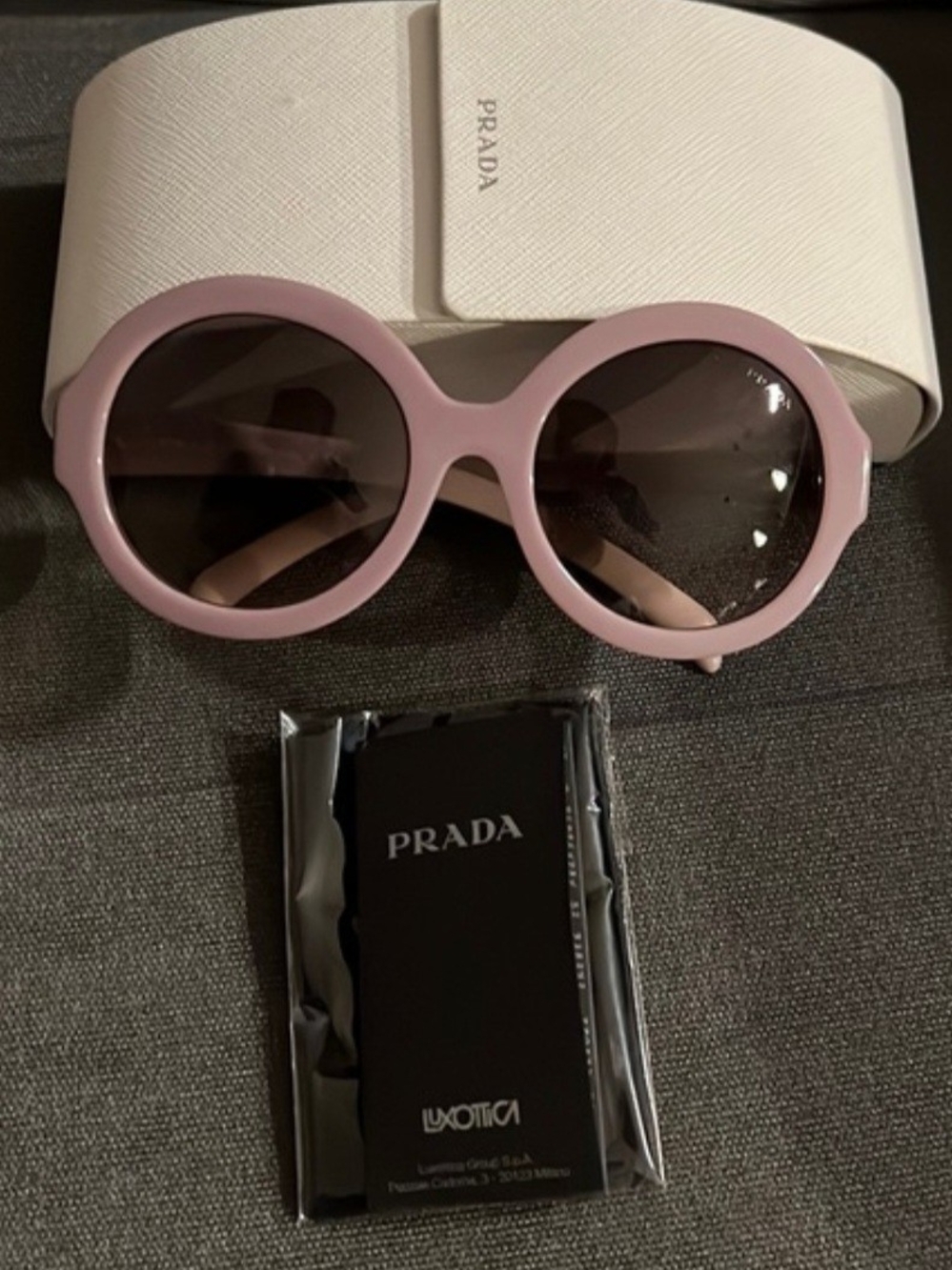 Prada Pink Round Frame Sunglasses